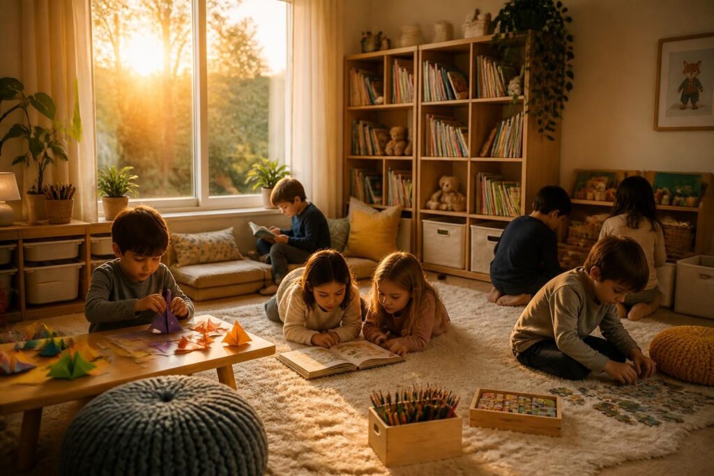 découvrez 20 idées d'activités calmes pour enfants, parfaites pour apaiser et divertir en fin de journée.