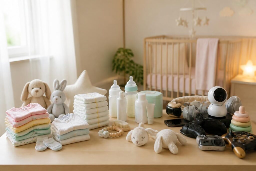 découvrez notre liste de naissance complète avec tous les indispensables à prévoir, ainsi que les éléments superflus à éviter pour bien préparer l'arrivée de bébé.