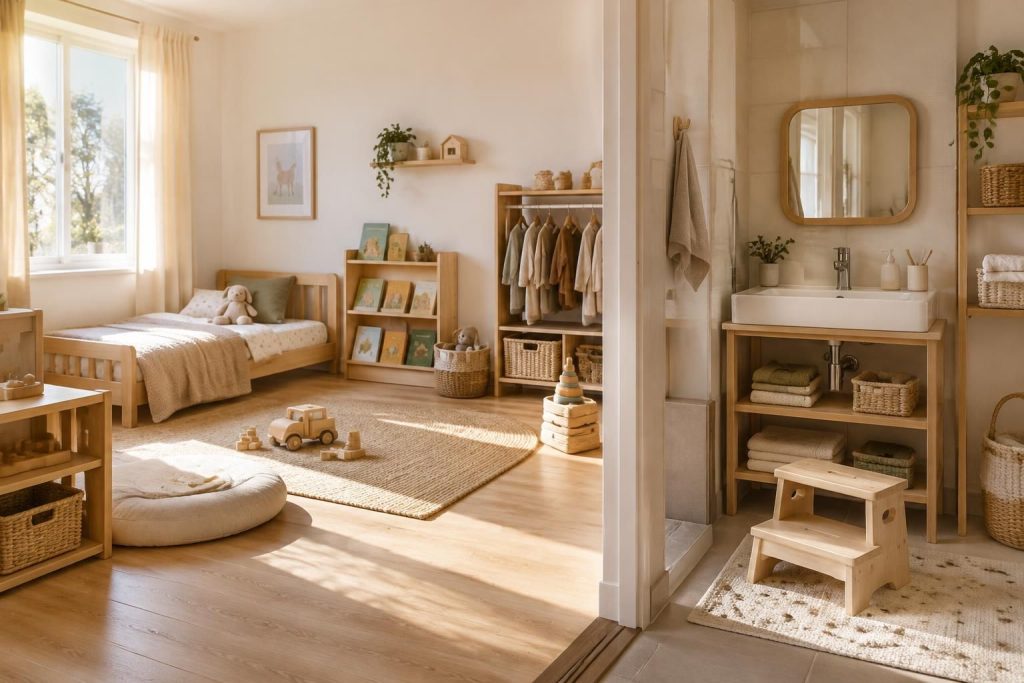 découvrez notre sélection de meubles montessori pour enfant : solutions pratiques pour aménager la chambre, la salle de bain et organiser le rangement.